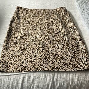 J Crew pencil skirt tan and black animal print